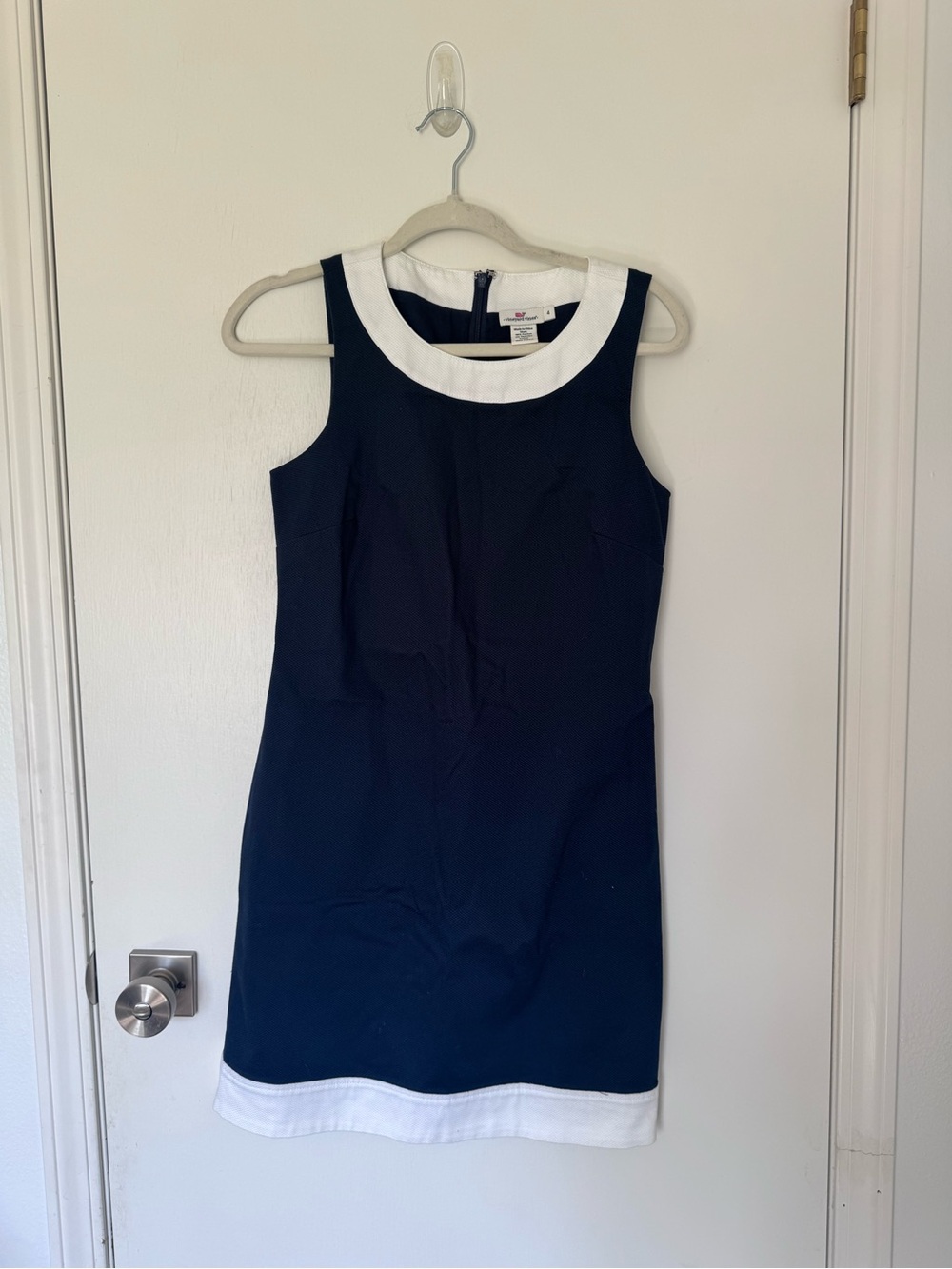 Vineyard Vines Navy Sleeveless Mini Dress with White Trim